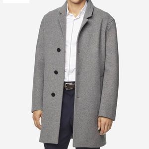 Cole Haan GRANDSERIES Stretch Wool Top Coat S Grey